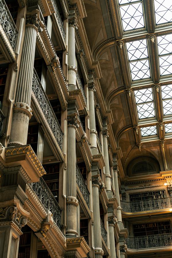 Peabody Library ornate interior Baltimore